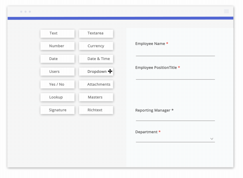 Kissflow's zero-code development platform looks like