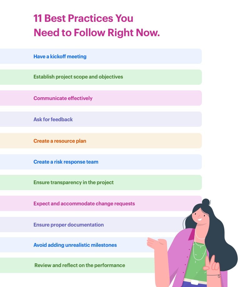 project management best practices infograph